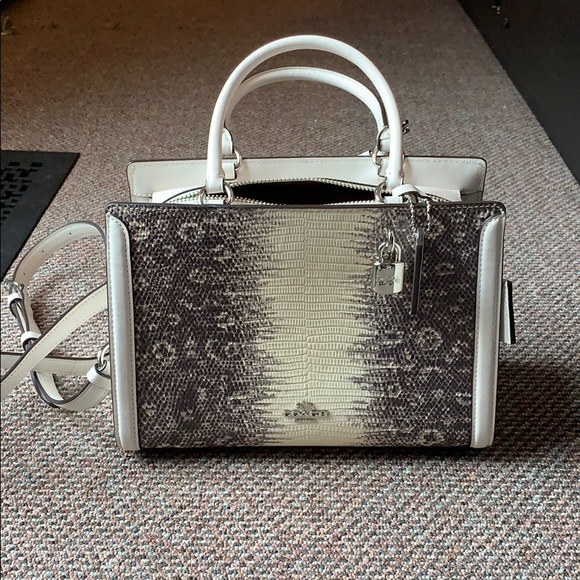 Coach Handbags - Coach Sand Python Square Bag